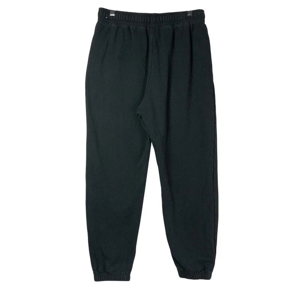 Jordan Flight Black Fleece Sweatpants M Drawstring Elastic Pintuck Seam Detail